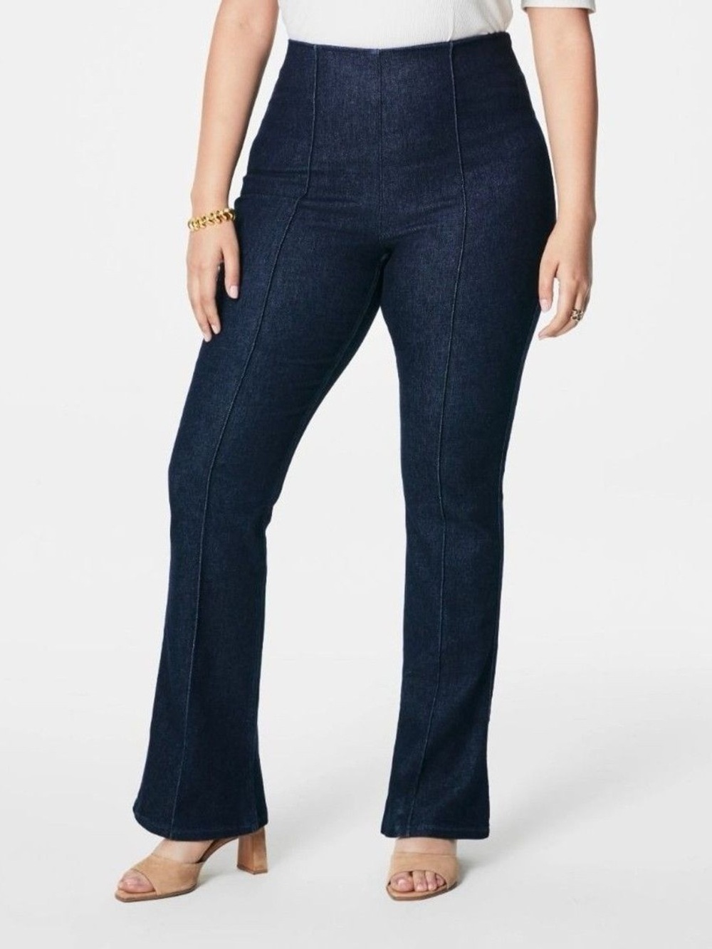 SPANX Dark Indigo Denim-Look Flare Leggings Pants